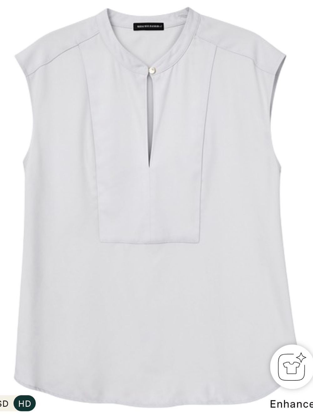 J. Crew Light Blue Cap-Sleeve Split-Neck Pleat Blouse